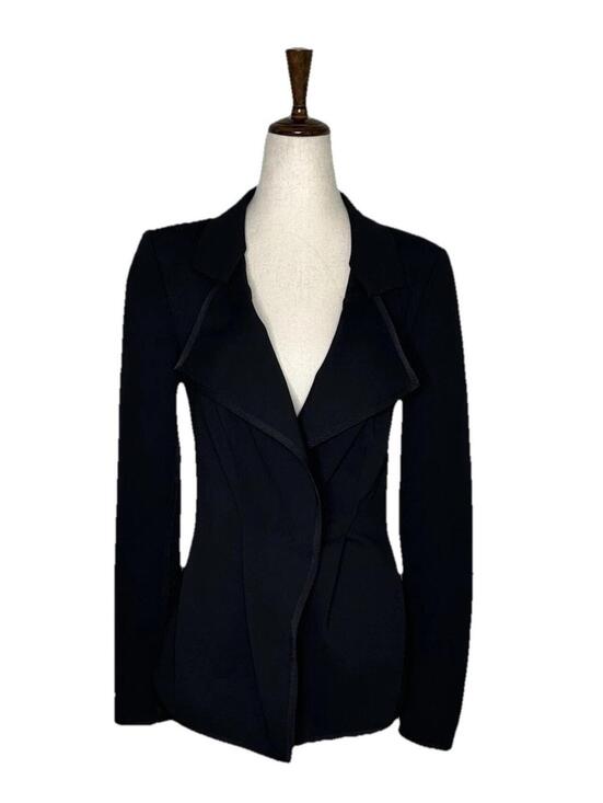Donna Karan Jackets & Blazers - Donna Karan New York Black Draped Structured Blazer Jacket 4 Luxury Mesh Panels